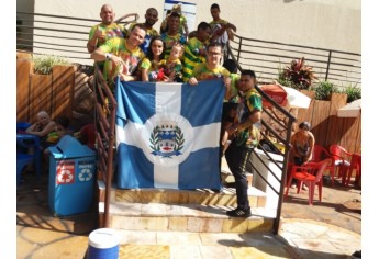 Capoterapeuta Lucas esteve também representando Mariápolis. Na foto, com a Delegação do Piauí  (Foto: Acervo Pessoal).