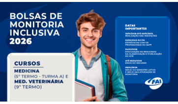 FAI publica de seleção de monitores; edital prevê desconto de R$ 200 na mensalidade