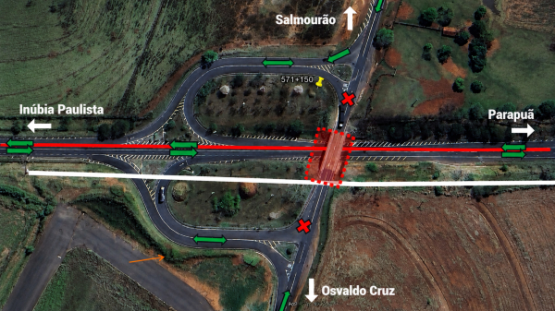 Interdição de viaduto na SP-294 altera acesso entre Osvaldo Cruz e Salmourão a partir desta quinta