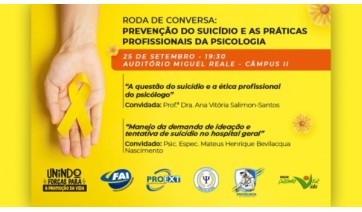 Centro Universitrio promove Roda de Conversa sobre o suicdio nesta segunda-feira (25)
