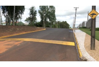 Um dos obstáculos na Rua Santos Dumont, instalados sequencialmente, em trecho considerado crítico (Foto: Siga Mais).