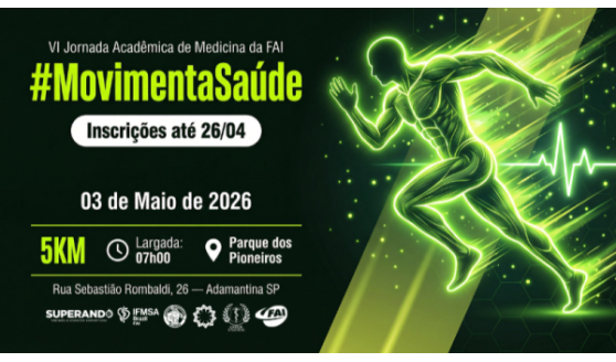 VI Jornada Acadêmica de Medicina da FAI promove corrida dia 3 de maio em Adamantina