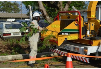 Energisa Sul-Sudeste investiu R$ 3,5 milhões na aquisição de oito trituradores de galhos e oito novos caminhões com cesto aéreo para as atividades de poda (Foto: Da Assessoria).