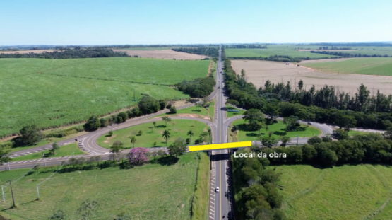 Obras levam à interdição total do viaduto no trevo de Inúbia Paulista; fluxo na rodovia segue normal