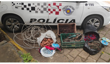 Polícia Militar apreende fios furtados e registra flagrante de receptação em Adamantina