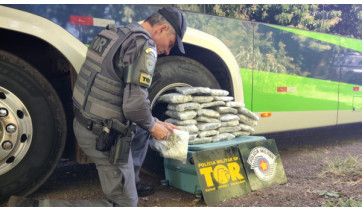 Colombiano é preso pelo TOR com mais de 15 kg de droga em ônibus na SP-294, em Pacaembu