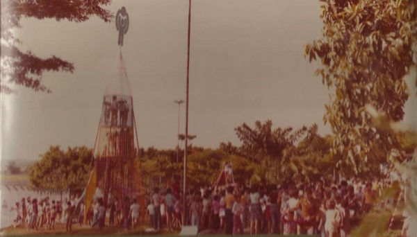 Inauguração do Parquinho do Foguete, em 31 de março de 1979 (Foto: Arquivo Histórico Municipal).