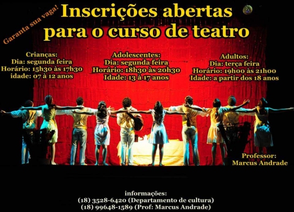 Vagas abertas para curso de teatro