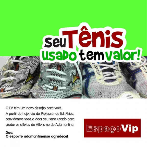Em Adamantina, campanha arrecada tênis usado para doação ao atletismo