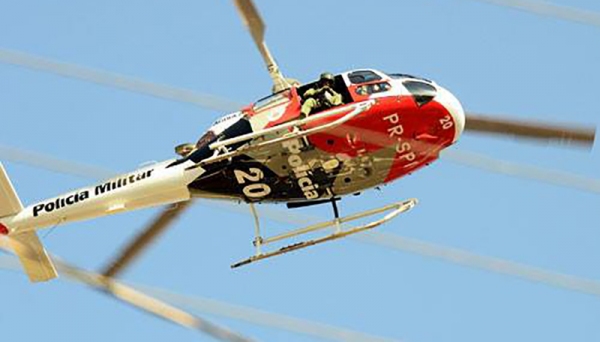 Helicóptero Águia da Polícia Militar, sediado em Presidente Prudente, foi acionado para as buscas (Foto: Base Águia - Presidente Prudente).