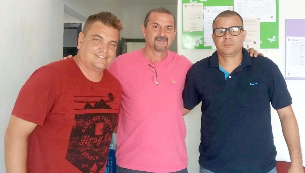 Neideval Veri (ao centro), com Luciano Neto e Ronaldo Pereira Dutra (Foto: Divulgação).