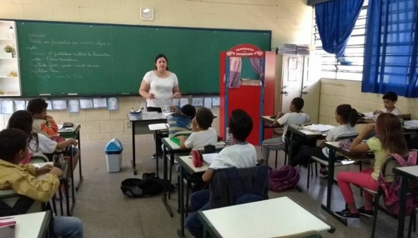 Escola Municipal Eurico Leite de Moraes, localizada no Jardim Adamantina, promove ações dentro do projeto Amor à Vida, para a programação do Setembro Amarelo (Foto: Assessoria de Imprensa).