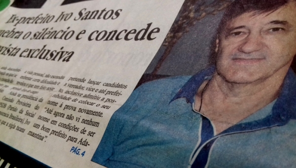 Ex-prefeito Ivo Santos concede entrevista exclusiva ao Jornal Folha Regional (Foto: Reprodução).