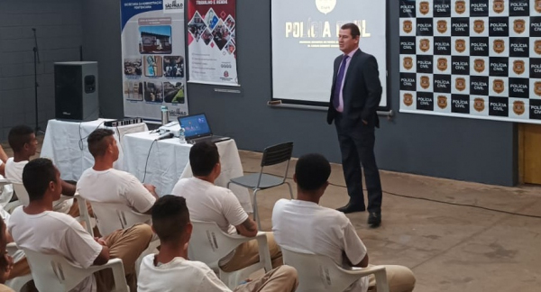 Palestra foi realizada para um grupo de 40 sentenciados, no CPP de Pacaembu (Cedida/Polícia Civil).