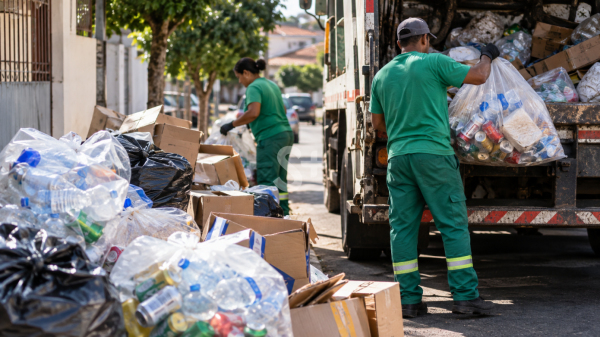 Prefeitura promete mais rigor na coleta de lixo, em especial no dia destinado a materiais reciclaveis (Imagem ilustrativa gerada por IA/Curadoria: Siga Mais).