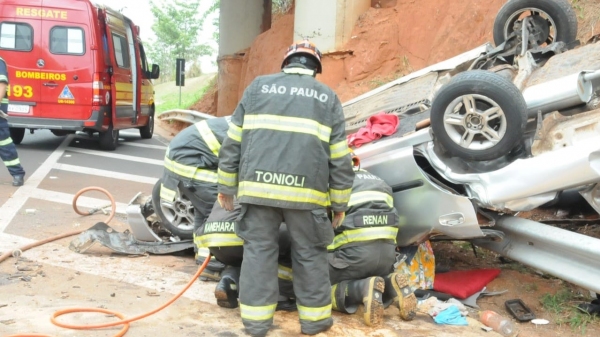 Caso foi no viaduto da vicinal Osvaldo Cruz/Salmourão que atravessa a Rodovia SP-294 (Imagem: Cristiano Nascimento/Jornal Cidade Aberta).