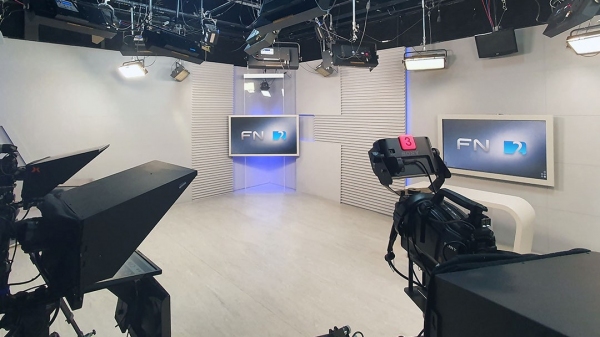 Estúdio do noturno Fronteira Notícias 2ª Edição (Divulgação/TV Fronteira).