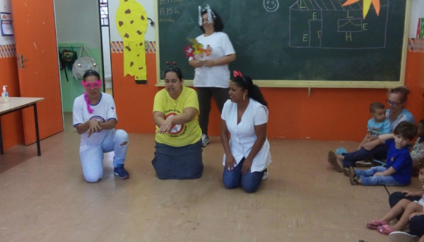 Ação levou profissionais da saúde à unidade escolar, com diversas atividades educativas (Foto: Assessoria de Imprensa).