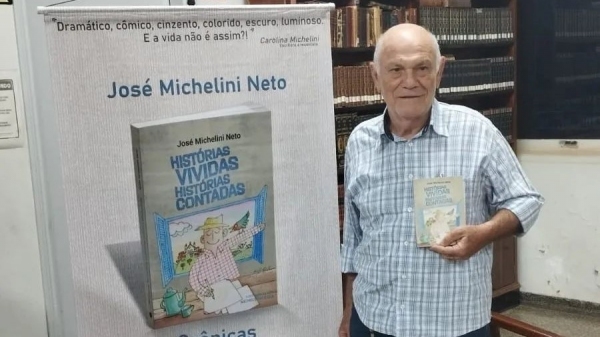 Autor, de 72 anos, lançou seu primeiro livro (Divulgação/Cultura e Turismo Adamantina).