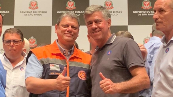 Governador Tarcísio e prefeito Márcio Cardim em encontro no dia 31 de janeiro em Presidente Prudente (Facebook).