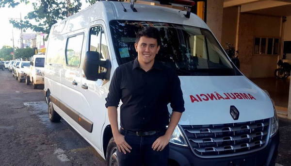 Vereador Alcio Ikeda consolida conquista de nova ambulância para Adamantina (Foto: Divulgação).