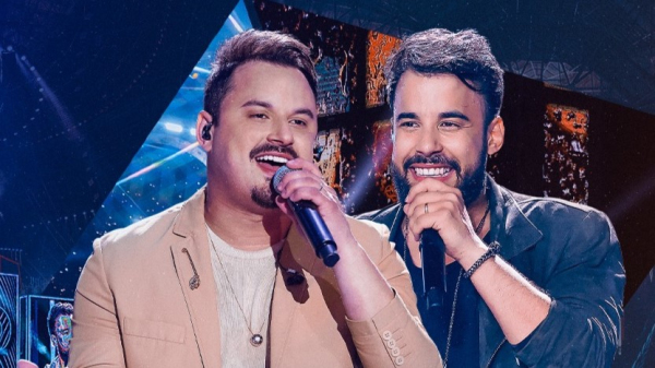 Clayton & Romario cantam no Inubia Paulista Rodeo Show 2025 nesta quinta-feira (Divulgacao).