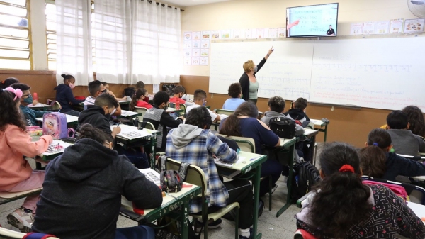 Aulas 100% presenciais foram retomadas nesta quarta-feira (1) nas escolas estaduais (Foto: Seduc SP).