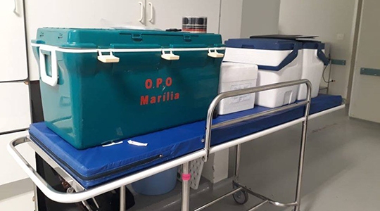 Órgãos captados na Santa Casa de Presidente Prudente foram transportados a São José do Rio Preto e MarÃlia, e vão atender cinco pessoas (Foto: Santa Casa).
