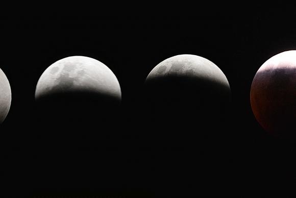 Coincidência que só ocorre uma vez a cada 30 anos, a superlua e o eclipse lunar total foram vistos no céu de alguns paÃses (Foto: Marcello Casal Jr/Agência Brasil)