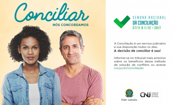 Mobilização busca solucionar conflitos de forma rápida e pacífica por meio da conciliação (Imagem: Divulgação).