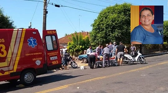A motociclista Juricéia Lourenço da Silva morreu dois dias após o acidente ((Reprodução: Rádio Life FM e Redes Sociais).