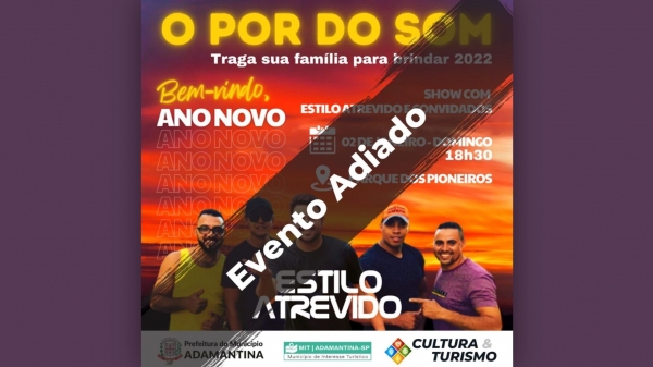 Comunicado da Prefeitura de Adamantina sobre o adiamento do evento (Reprodução).
