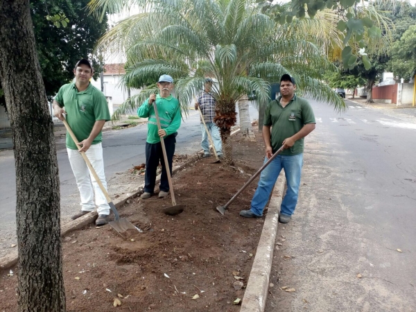 Trabalho é realizado na área central da cidade.(Foto: Assessoria de Imprensa)