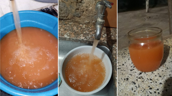 Agua nas torneiras em bairros de Adamantina, neste domingo, 19 (Reproducao/Redes Sociais).