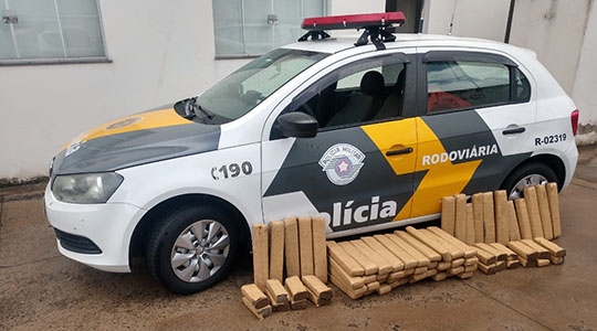 Foram encontrados 76 tijolos de maconha, que totalizaram 76,3 quilos (Reprodução/SSP/SP).