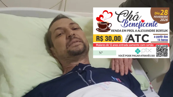 Evento acontece dia 28 de fevereiro, no ATC, com renda destinada a Alexandre Borsuk (Divulgacao).