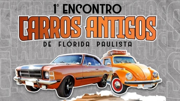 Encontro de carros antigos em Flórida Paulista tem finalidade beneficente ao Asilo São Vicente de Paulo (Divulgação).