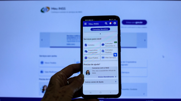 Telas do app e site Meu INSS (Foto: Joedson Alves/Agencia Brasil).