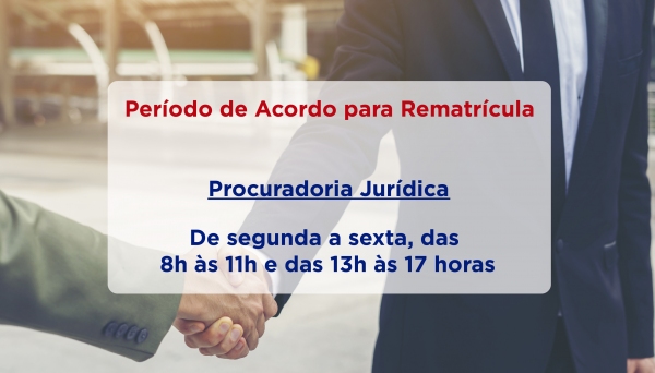 Procuradoria JurÃdica da UnIFAI funciona de segunda a sexta-feira das 8h à s 11h e das 13h à s 17h, no Câmpus I da instituição, localizado à Rua Nove de Julho, nº 730 (Arte: Agência UniFAI).