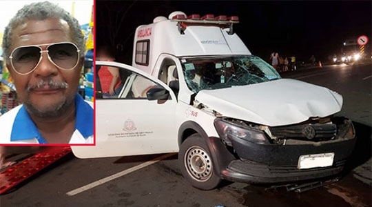 José Antunes de Souza, 65 anos, morador em Rinópolis, e que conduzia a ambulância, morreu no acidente (Foto: João Mário Trentini).