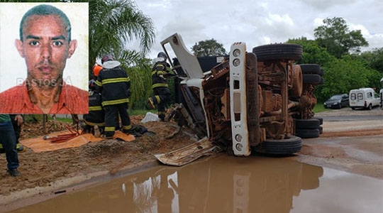 Motorista de 29 anos morreu após caminhão capotar em rodovia vicinal da região (Foto:  João Mário Trentini/Reprodução Bastos Já).
