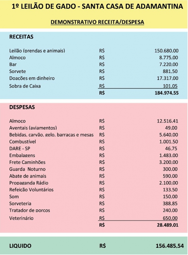 Em menos de 20 dias, Santa Casa presta contas do Leilão realizado em dezembro