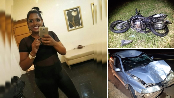 Moradora de Sagres, de 27 anos, que pilotava a moto, não resiste e morre (Reprodução).