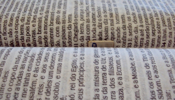 A irmã de uma reeducanda da Penitenciária de Tupi Paulista foi surpreendida ao passar os pertences no aparelho de raio-x, no qual detectou um chip escondido dentro de uma bíblia (Foto: Secretaria da Administração Penitenciária).