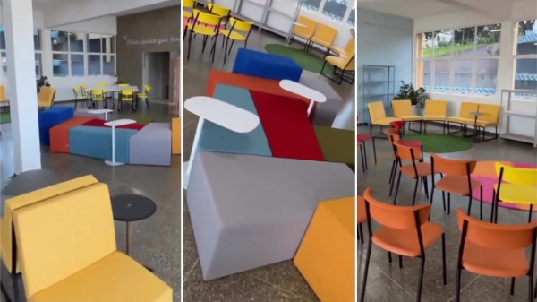 Novo mobiliário interno da Biblioteca Municipal (Reprodução).