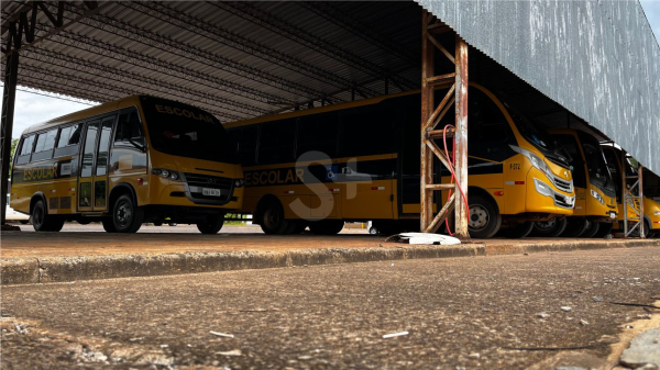 Parte da frota escolar de Adamantina (Arquivo/Siga Mais).