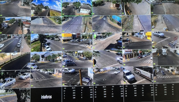 Sistema de monitoramento simultâneo grava imagens 24h por dia, a partir de 83 câmeras em 27 pontos da cidade de Adamantina (Divulgação/Poder Judiciário).