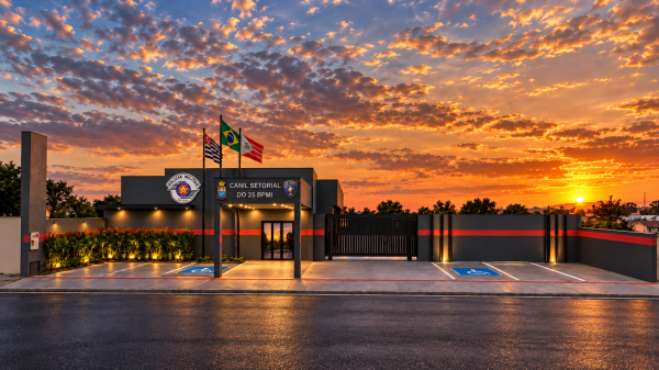 Perspectiva da fachada do Canil Setorial da Policia Militar em Adamantina (Cedida/PM).
