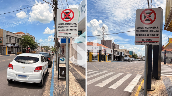 Novas placas na Avenida Rio Branco, centro de Adamantina (Siga Mais).