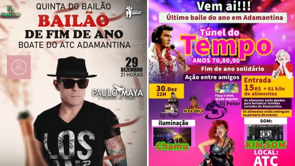 Baile-forró com Paulo Maya acontece na quinta-feira (29) e Túnel do Tempo na sexta-feira (30), no ATC (Divulgação).